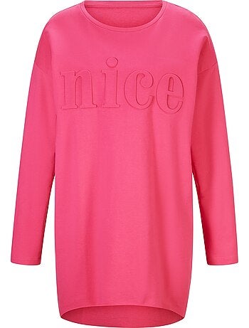 T-shirt Long Inscription Tendance - Taille Standard - helline