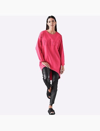 T-shirt Long Inscription Tendance - Taille Standard - helline