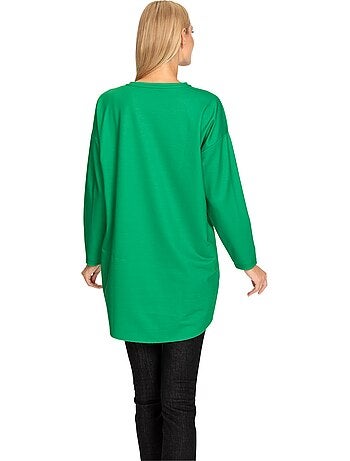 T-shirt Long Inscription Tendance - Taille Standard - helline