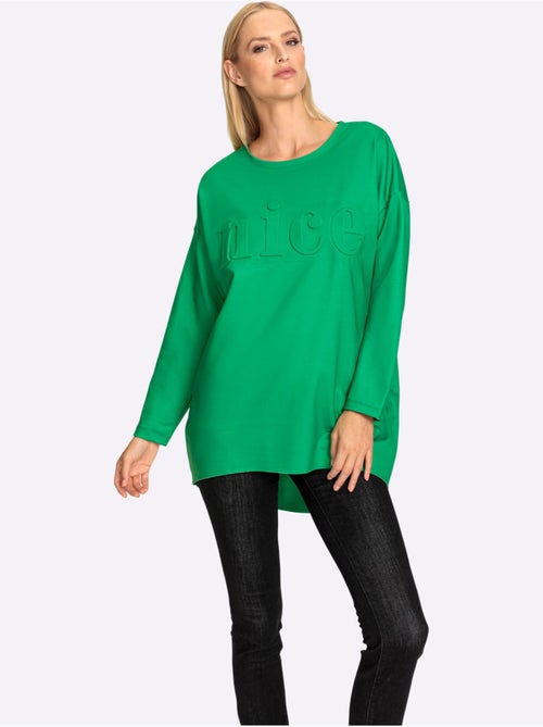 T-shirt Long Inscription Tendance - Taille Standard - Helline - Kiabi