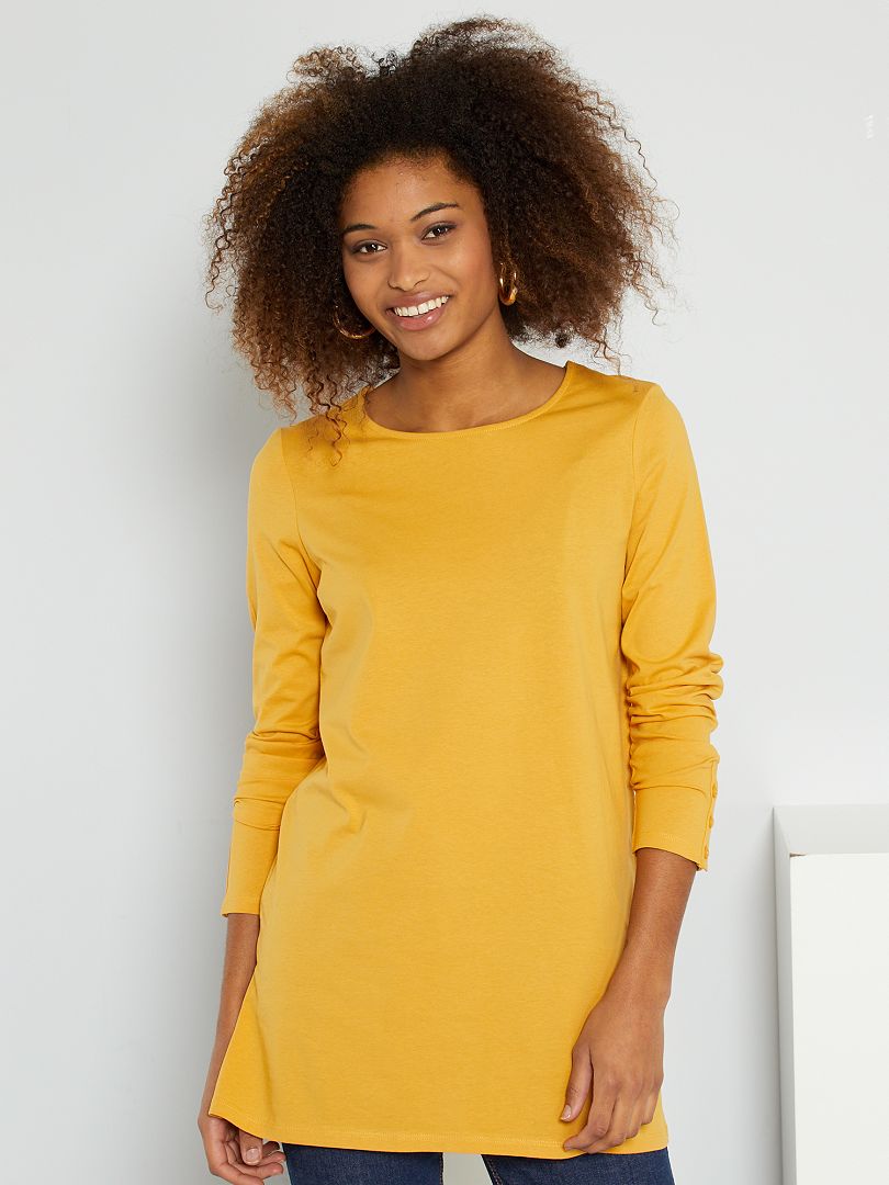 T-shirt long jaune - Kiabi