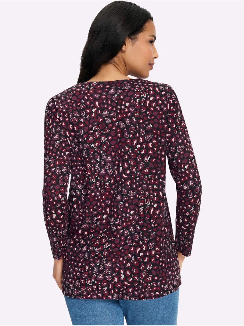 T-shirt long jolie coupe longue moderne - taille standard - moda vilona Noir Rouge - Kiabi