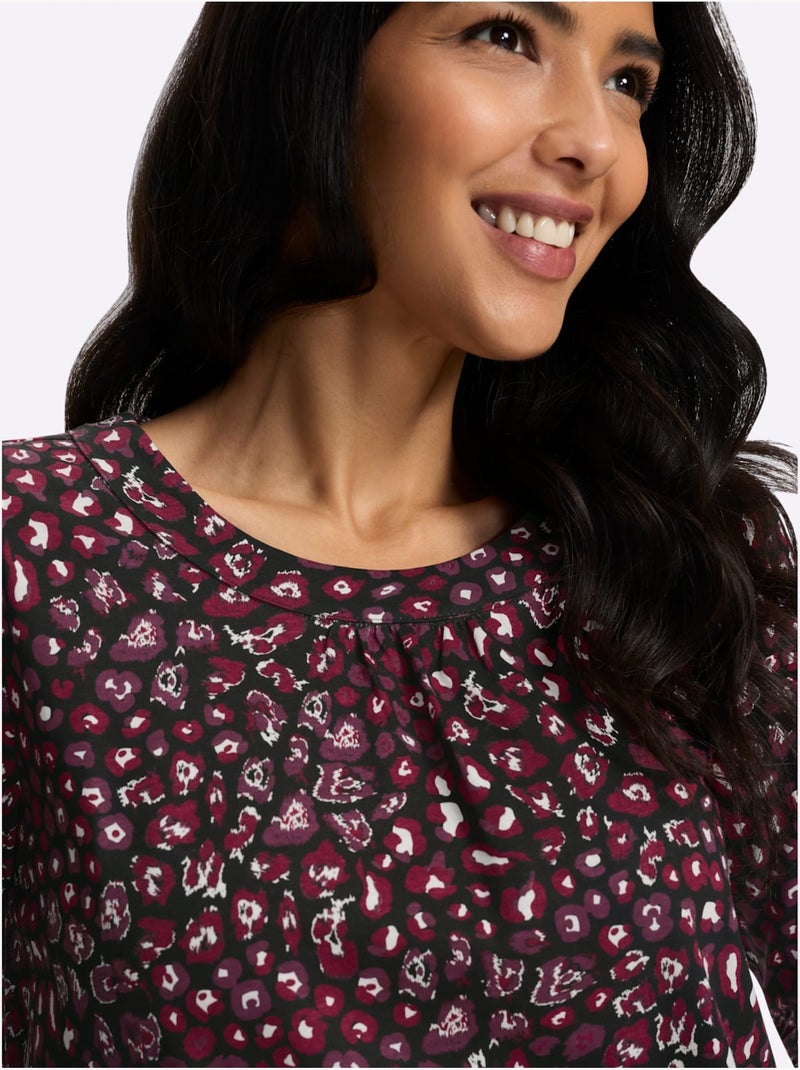 T-shirt long jolie coupe longue moderne - taille standard - moda vilona Noir Rouge - Kiabi