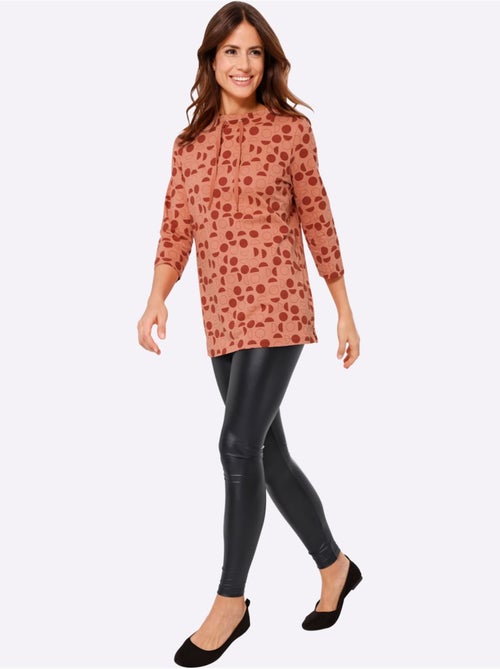 T-shirt Long Large Col Montant Avec Coulisse - Taille Standard - Moda Vilona - Kiabi
