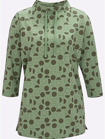 T-shirt long large col montant avec coulisse - taille standard - moda vilona