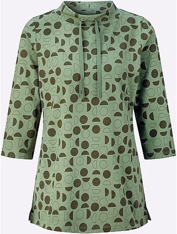 T-shirt long large col montant avec coulisse - taille standard - moda vilona