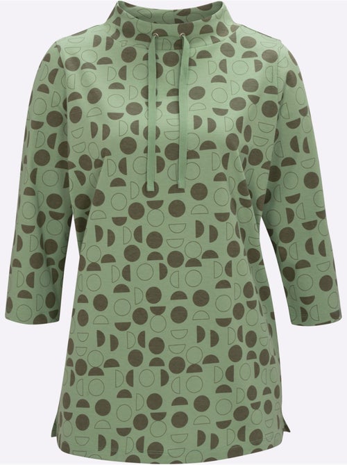 T-shirt Long Large Col Montant Avec Coulisse - Taille Standard - Moda Vilona - Kiabi