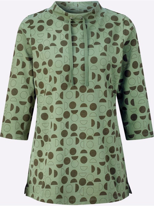 T-shirt Long Large Col Montant Avec Coulisse - Taille Standard - Moda Vilona - Kiabi