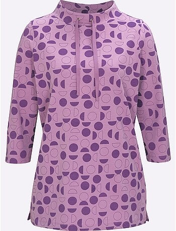 T-shirt long large col montant avec coulisse - taille standard - moda vilona