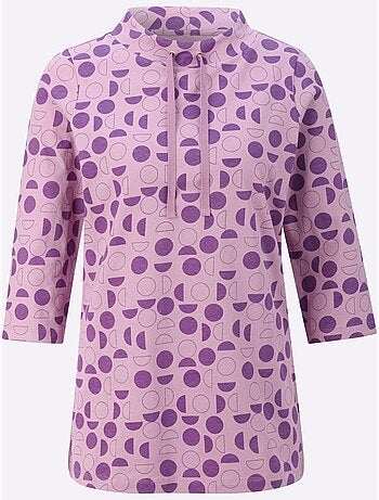 T-shirt long large col montant avec coulisse - taille standard - moda vilona
