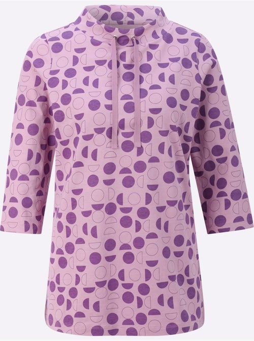 T-shirt Long Large Col Montant Avec Coulisse - Taille Standard - Moda Vilona - Kiabi