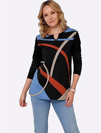 T-shirt Long Légèrement évasé - Taille Standard - Moda Vilona