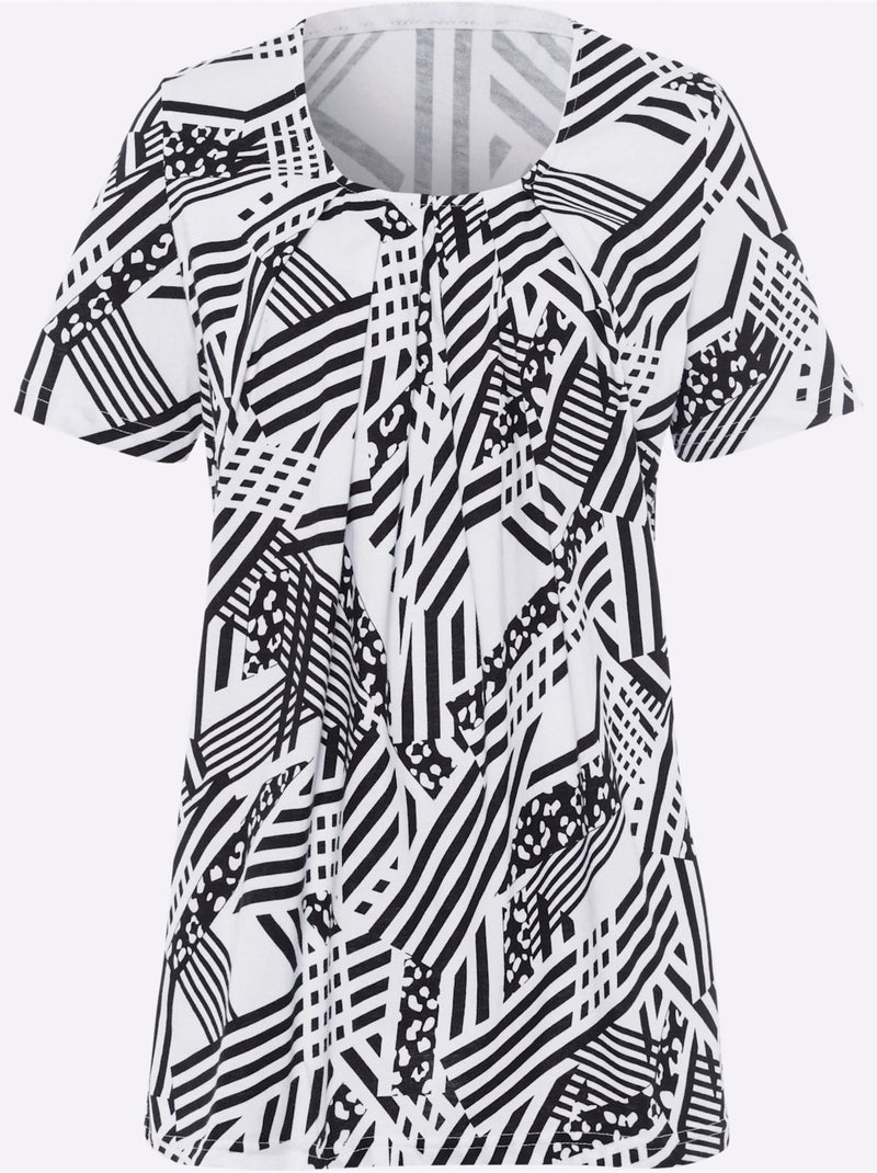 T-shirt Long Longueur Amovible - Taille Standard - Moda Vilona Blanc - Kiabi