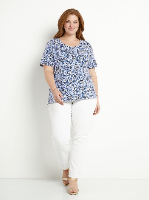 T-shirt long manches courtes col rond - Kiabi