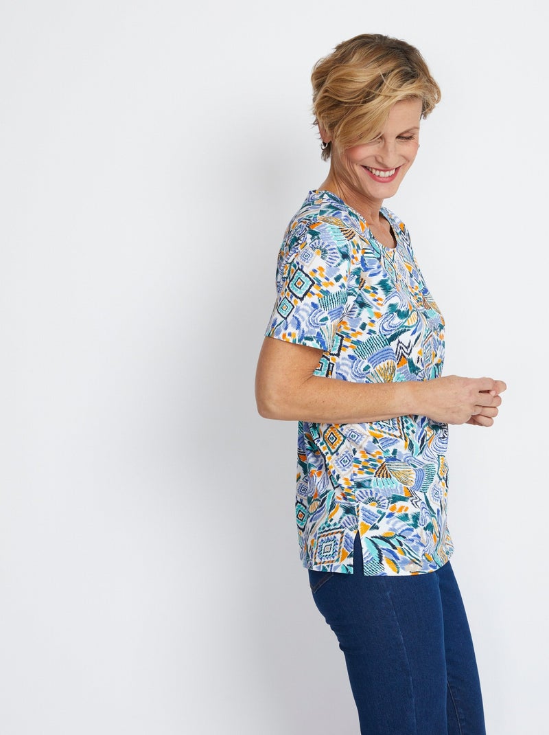 T-shirt long manches courtes Multicolore - Kiabi