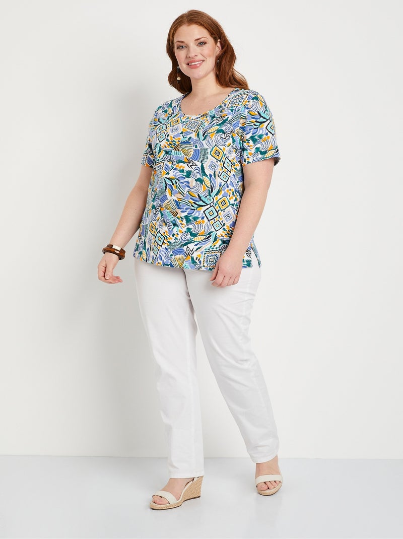 T-shirt long manches courtes Multicolore - Kiabi
