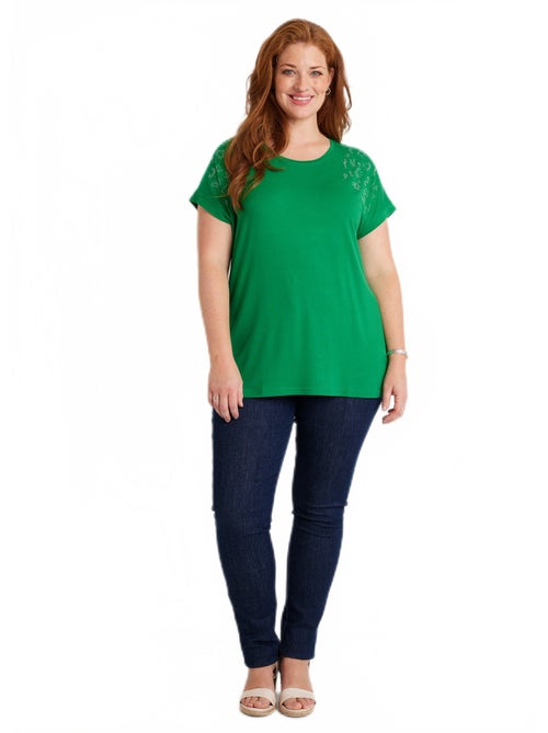 T-shirt long manches courtes uni - Kiabi