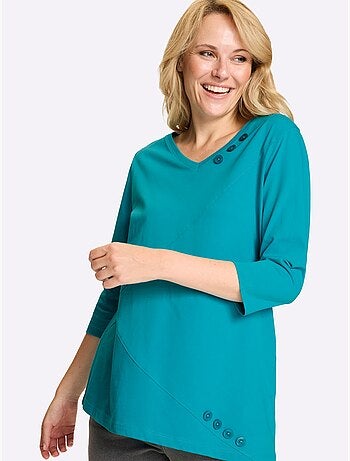 T-shirt Long Ourlet Asymétrique - Taille Standard - Moda Vilona