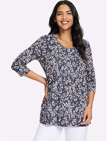 T-shirt Long Plis Décoratifs - Taille Standard - Moda Vilona