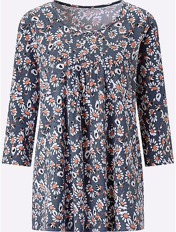 T-shirt Long Plis Décoratifs - Taille Standard - Moda Vilona