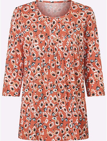 T-shirt long plis décoratifs - taille standard - moda vilona