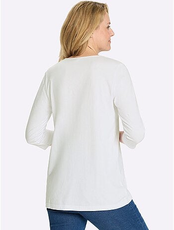 T-shirt Long Pur Coton - Taille Standard - Moda Vilona