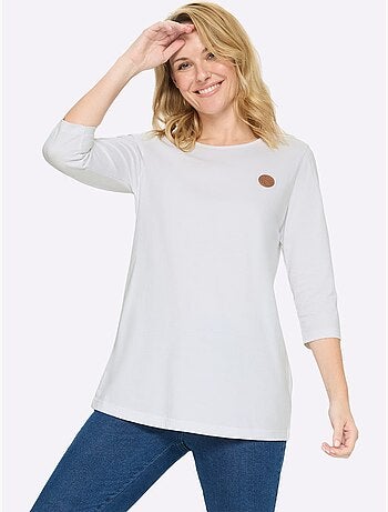 T-shirt Long Pur Coton - Taille Standard - Moda Vilona