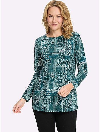 T-shirt Long Pur Coton - Taille Standard - Moda Vilona