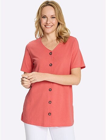 T-shirt Long Pur Coton - Taille Standard - Moda Vilona