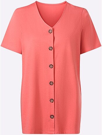 T-shirt Long Pur Coton - Taille Standard - Moda Vilona