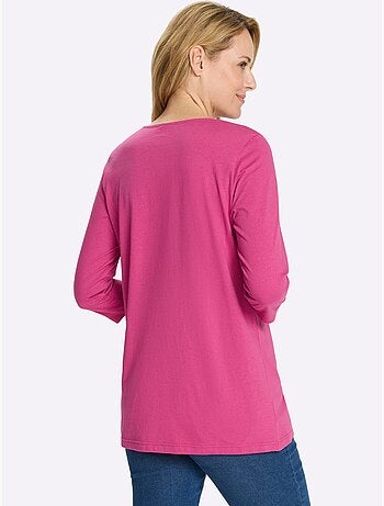 T-shirt Long Pur Coton - Taille Standard - Moda Vilona