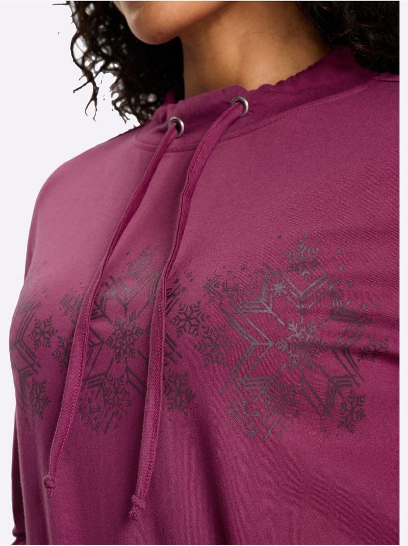 T-shirt long pur coton - taille standard - moda vilona Mauve - Kiabi