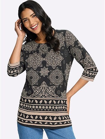 T-shirt Long Pur Coton - Taille Standard - Moda Vilona