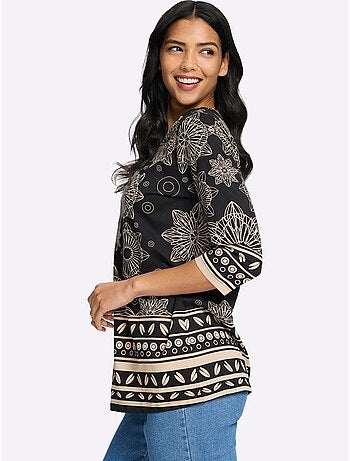 T-shirt Long Pur Coton - Taille Standard - Moda Vilona