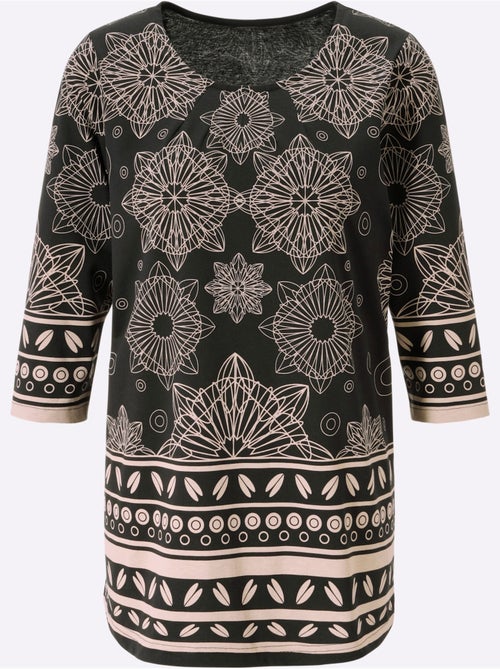 T-shirt Long Pur Coton - Taille Standard - Moda Vilona - Kiabi
