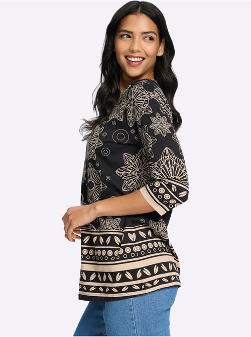 T-shirt Long Pur Coton - Taille Standard - Moda Vilona - Kiabi