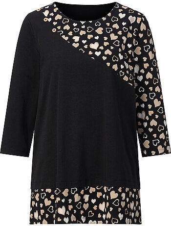 T-shirt Long Pur Coton - Taille Standard - Moda Vilona