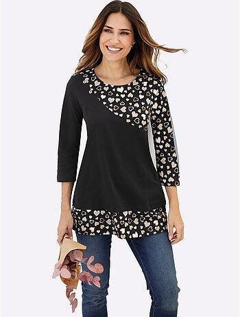 T-shirt Long Pur Coton - Taille Standard - Moda Vilona