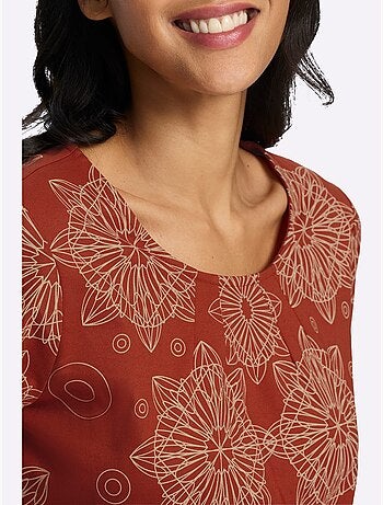 T-shirt Long Pur Coton - Taille Standard - Moda Vilona