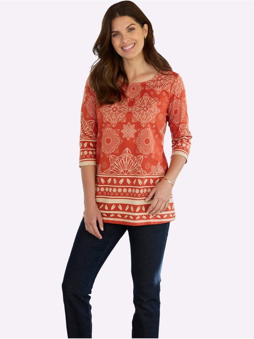 T-shirt Long Pur Coton - Taille Standard - Moda Vilona - Kiabi