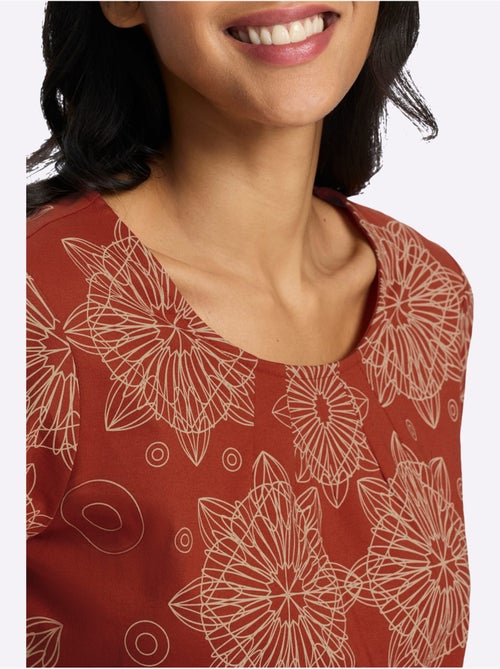 T-shirt Long Pur Coton - Taille Standard - Moda Vilona - Kiabi