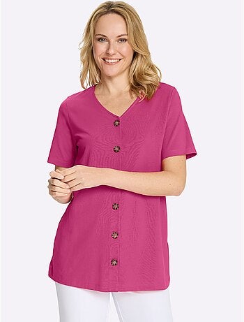 T-shirt Long Pur Coton - Taille Standard - Moda Vilona