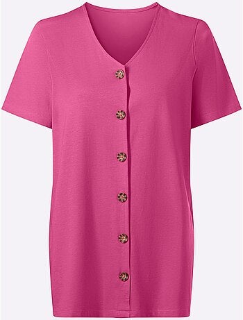 T-shirt Long Pur Coton - Taille Standard - Moda Vilona
