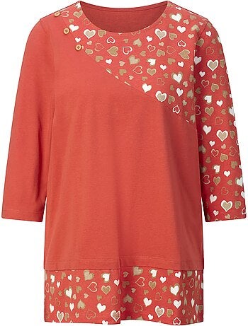 T-shirt Long Pur Coton - Taille Standard - Moda Vilona