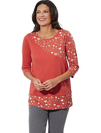 T-shirt Long Pur Coton - Taille Standard - Moda Vilona