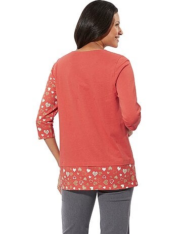 T-shirt Long Pur Coton - Taille Standard - Moda Vilona