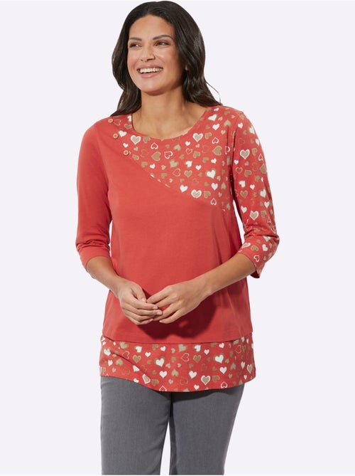 T-shirt Long Pur Coton - Taille Standard - Moda Vilona - Kiabi