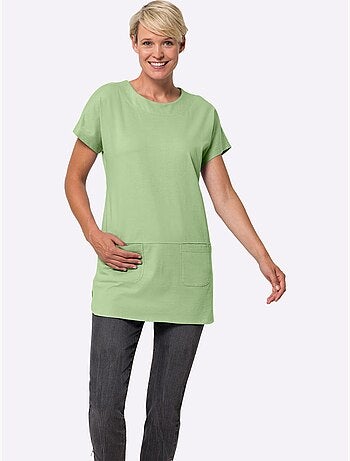 T-shirt Long Pur Coton - Taille Standard - Moda Vilona
