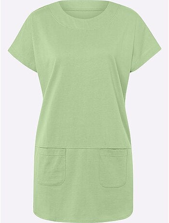 T-shirt Long Pur Coton - Taille Standard - Moda Vilona