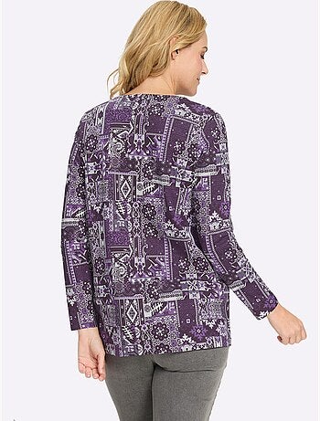 T-shirt Long Pur Coton - Taille Standard - Moda Vilona